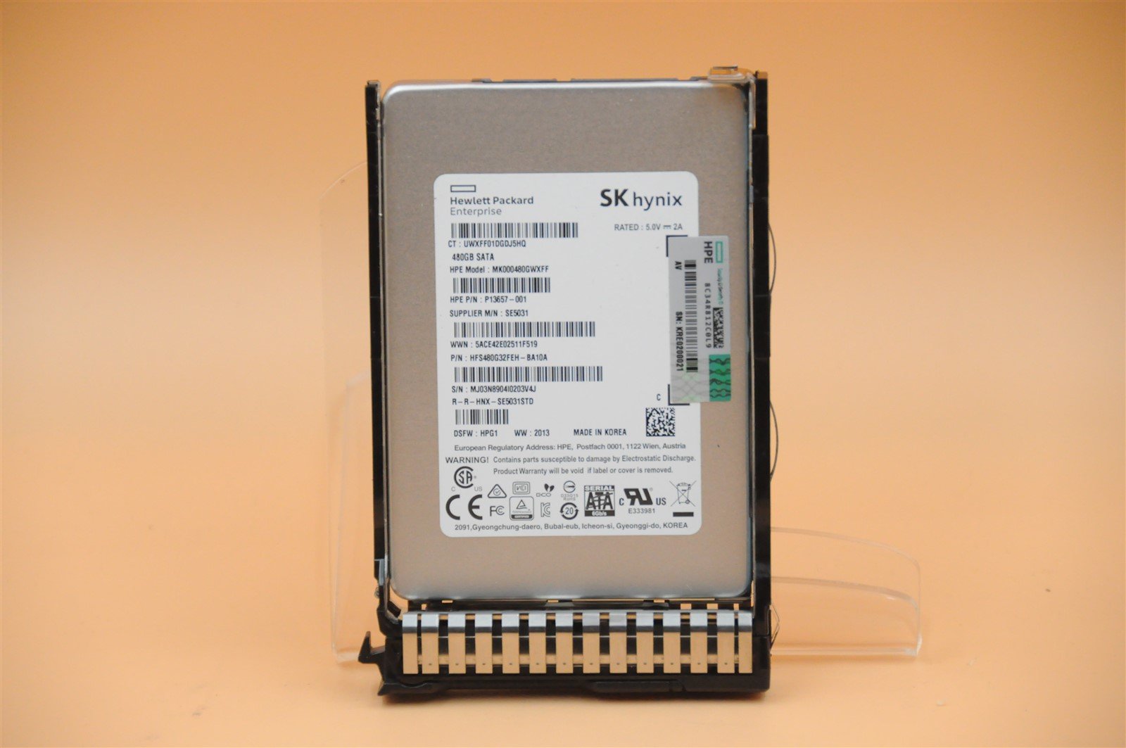 P13808-001 P13658-B21 HFS480G32FEH HPE 480GB 6G SFF 2.5" SATA TLC MU DS SSD