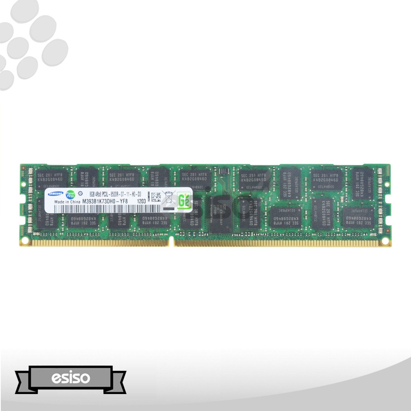 LOT OF 2 M393B1K73DH0-YF8 SAMSUNG 8GB 4RX8 PC3L-8500R DDR3 1.35V MEMORY (2X8GB)