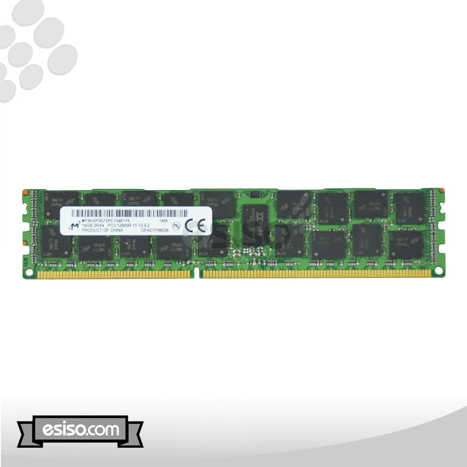 LOT OF 2 MT36JSF2G72PZ-1G6 MICRON 16GB 2RX4 PC3-12800R DDR3 1.5V MEMORY MODULE (2X16GB)