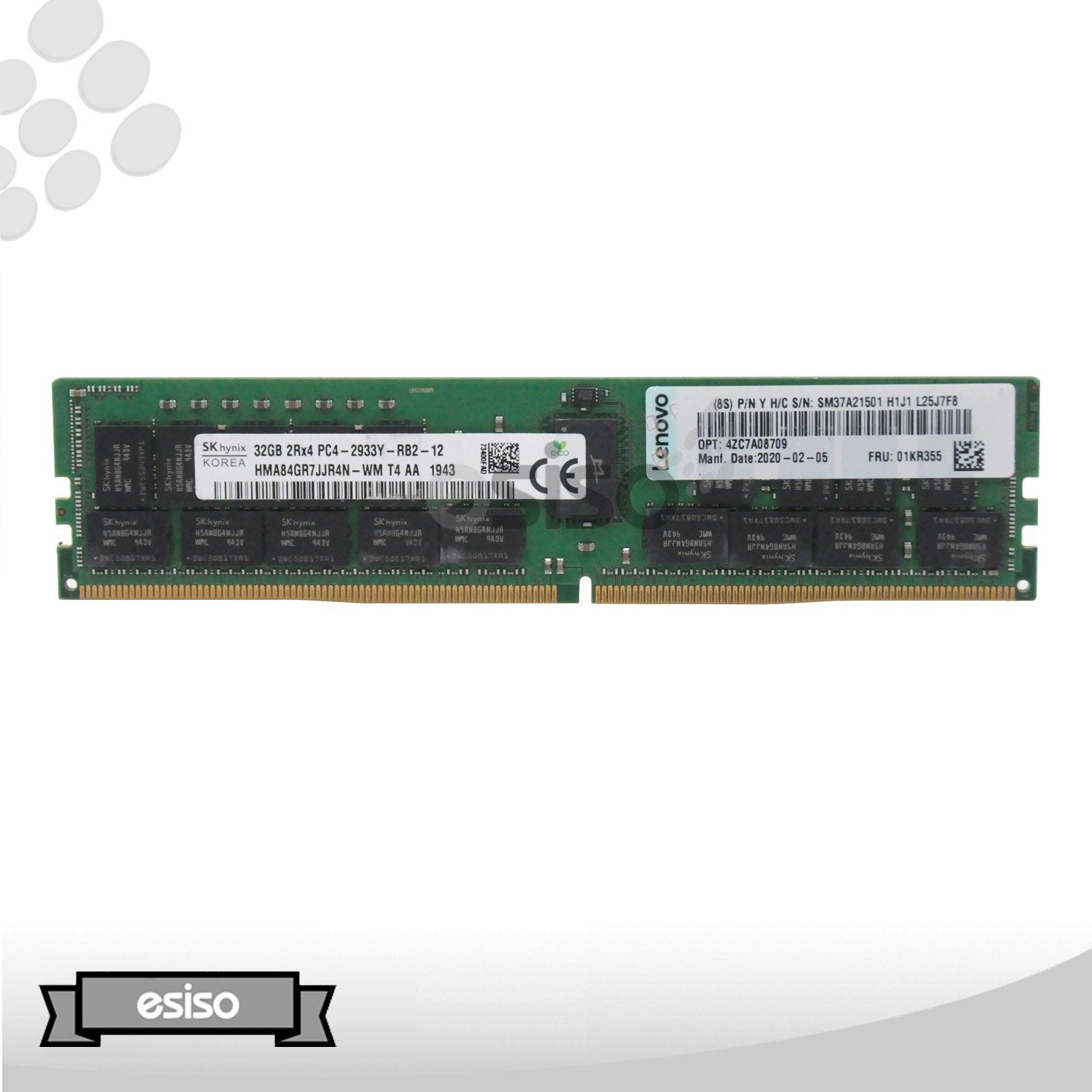 01KR355 HMA84GR7JJR4N-WM LENOVO 32GB 2RX4 PC4-2933Y DDR4 MEMORY MODULE (1x32GB)