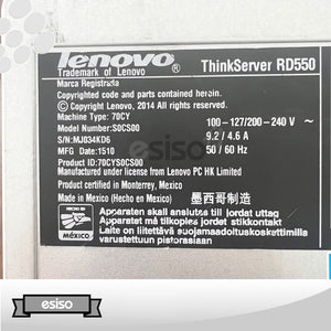 LENOVO THINKSERVER RD550 12SFF 2x 6 CORE E5-2603V3 1.6GHz 64GB RAM NO HDD