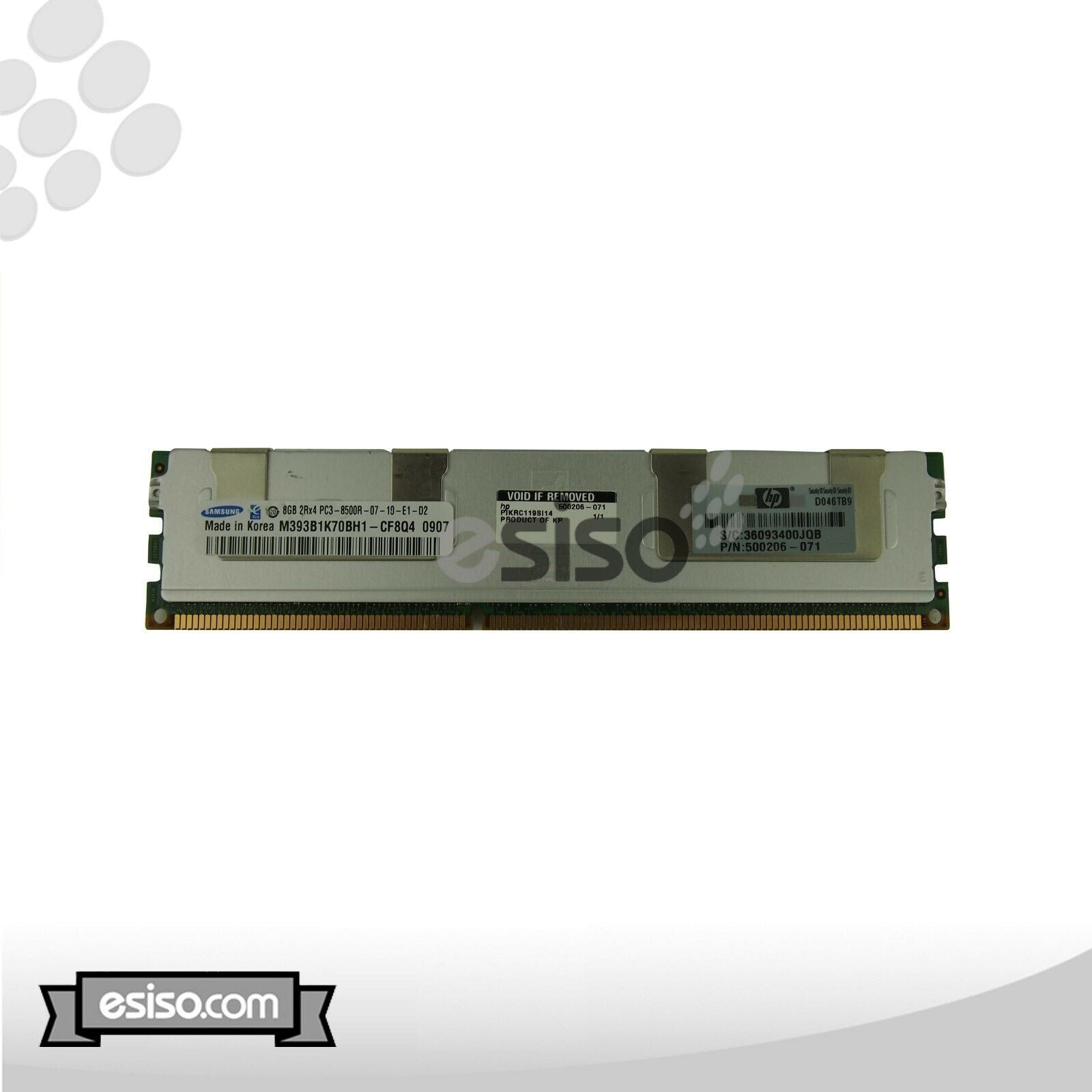 519201-001 HPE 8GB (1X8GB) 2RX4 PC3-8500R MEMORY FOR G6