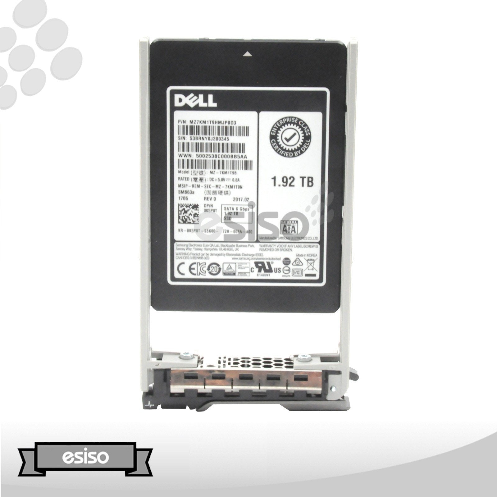 K5P0T 0K5P0T MZ-7KM1T9B SM863A DELL 1.92TB 6G SFF 2.5'' SATA MU SOLID STATE DRIVE