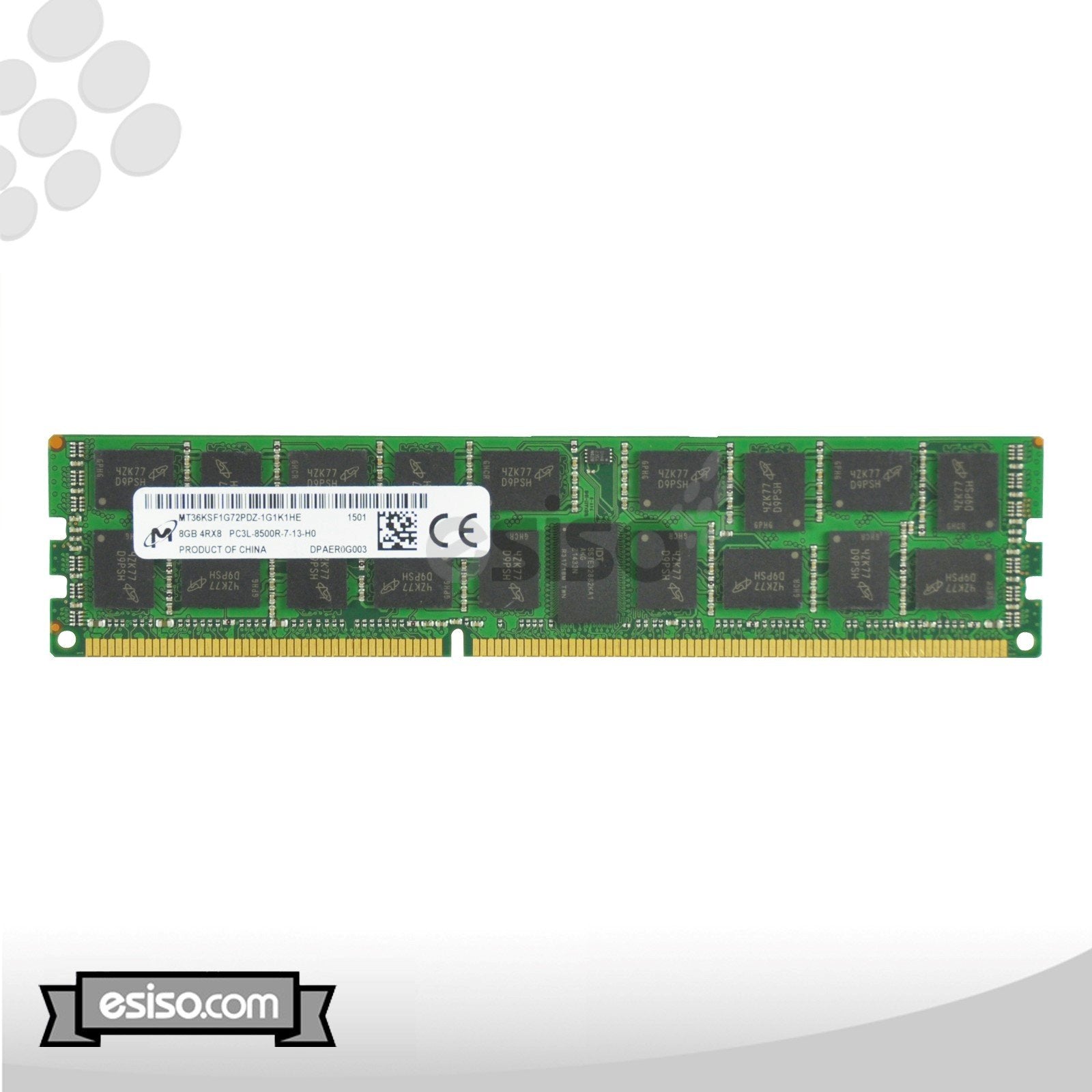 LOT OF 2 MT36KSF1G72PDZ-1G1 MICRON 4RX8 PC3L-8500R DDR3 1.35V MEMORY MODULE (2x8GB)
