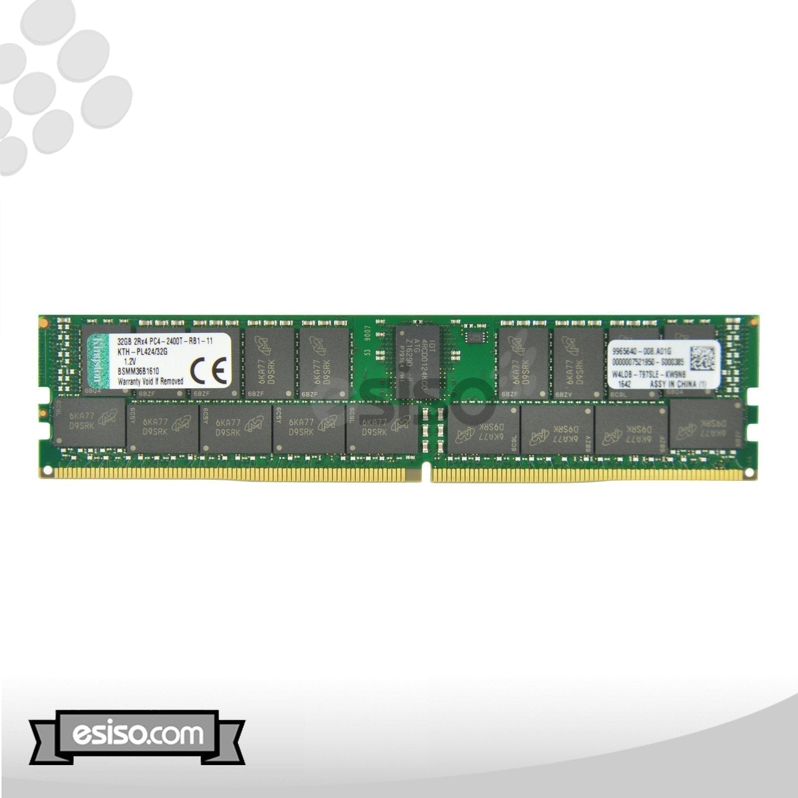 KTH-PL424/32G KINGSTON 32GB 2RX4 PC4-2400T 1.2V DDR4 MEMORY MODULE (1X32GB)
