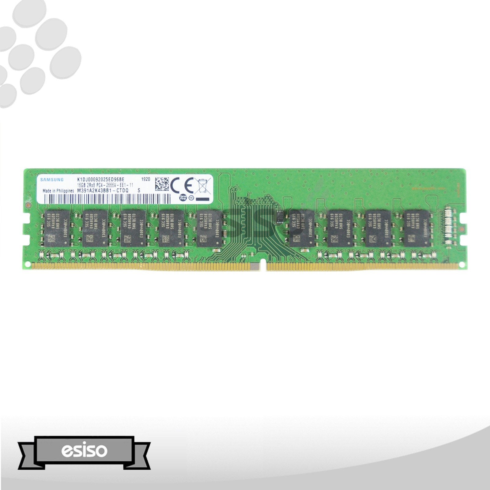M391A2K43BB1-CTD SAMSUNG 16GB 2RX8 PC4-2666V DDR4 1.2V UDIMM MEMORY (1X16GB)