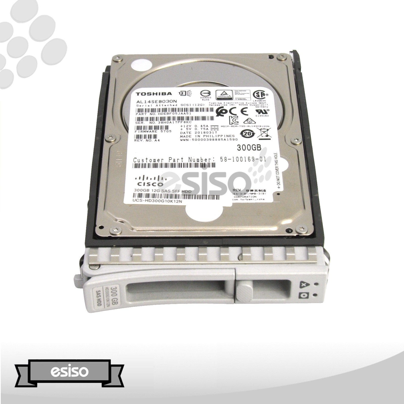 HD300G10K12N AL14SEB030N CISCO 300GB 10K 12G SFF 2.5" SAS HARD DRIVE