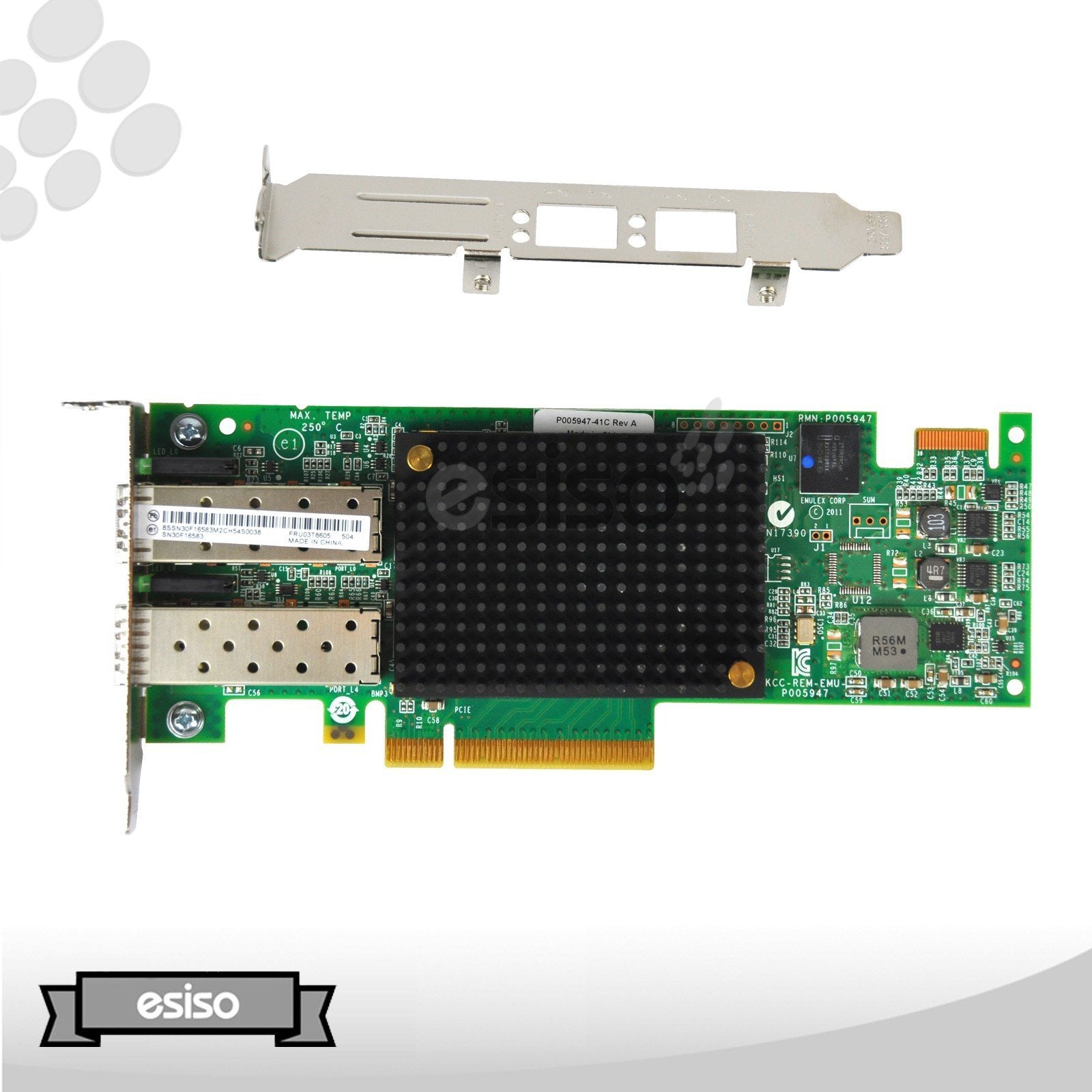03T8605 LENOVO LPE16002B-M8-L 2-PORT 8GB FC PCIE HBA W/ BOTH BRACKETS