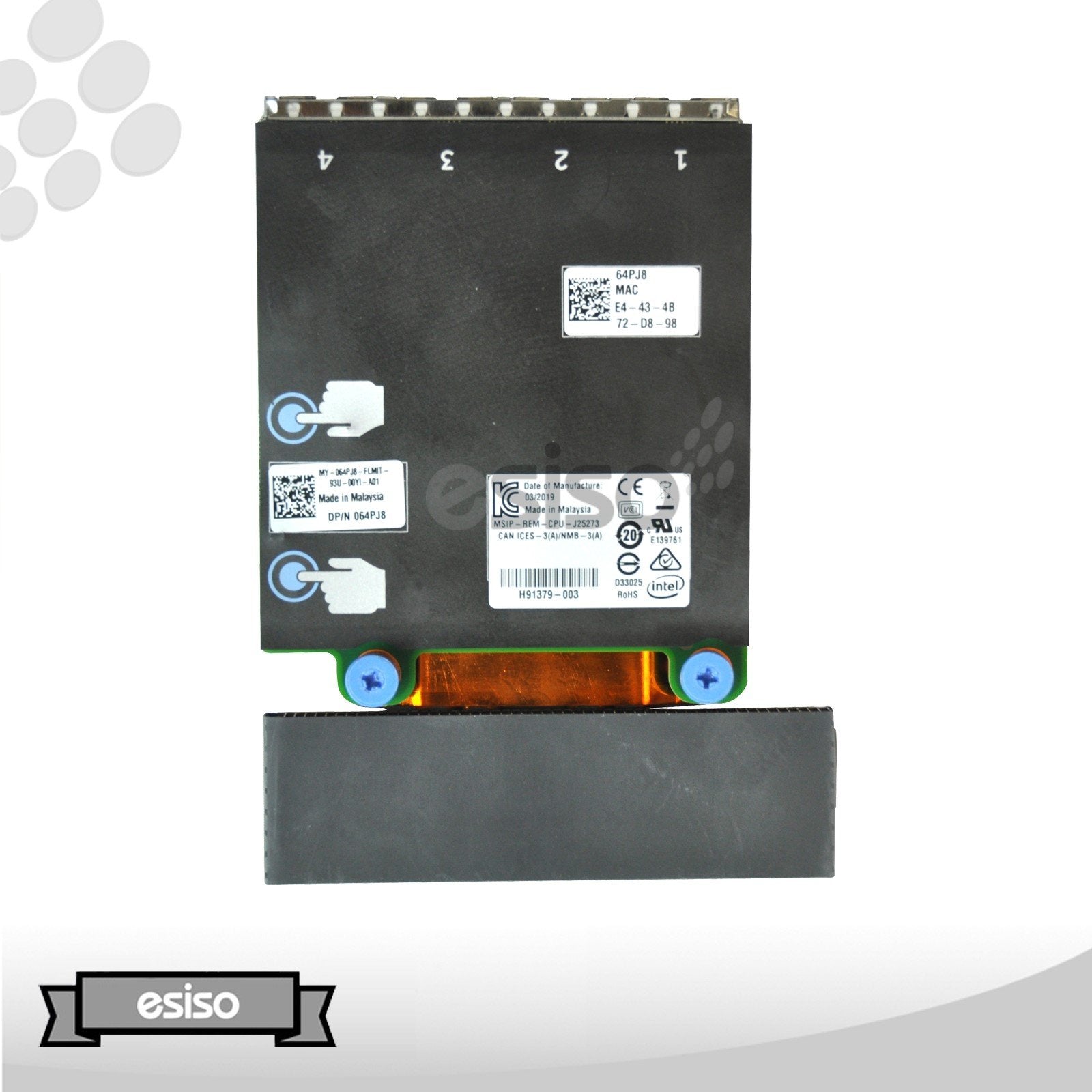 064PJ8 64PJ8 DELL INTEL X550-T4 4-PORT 10GB CONVERGED NETWORK DAUGHTER CARD