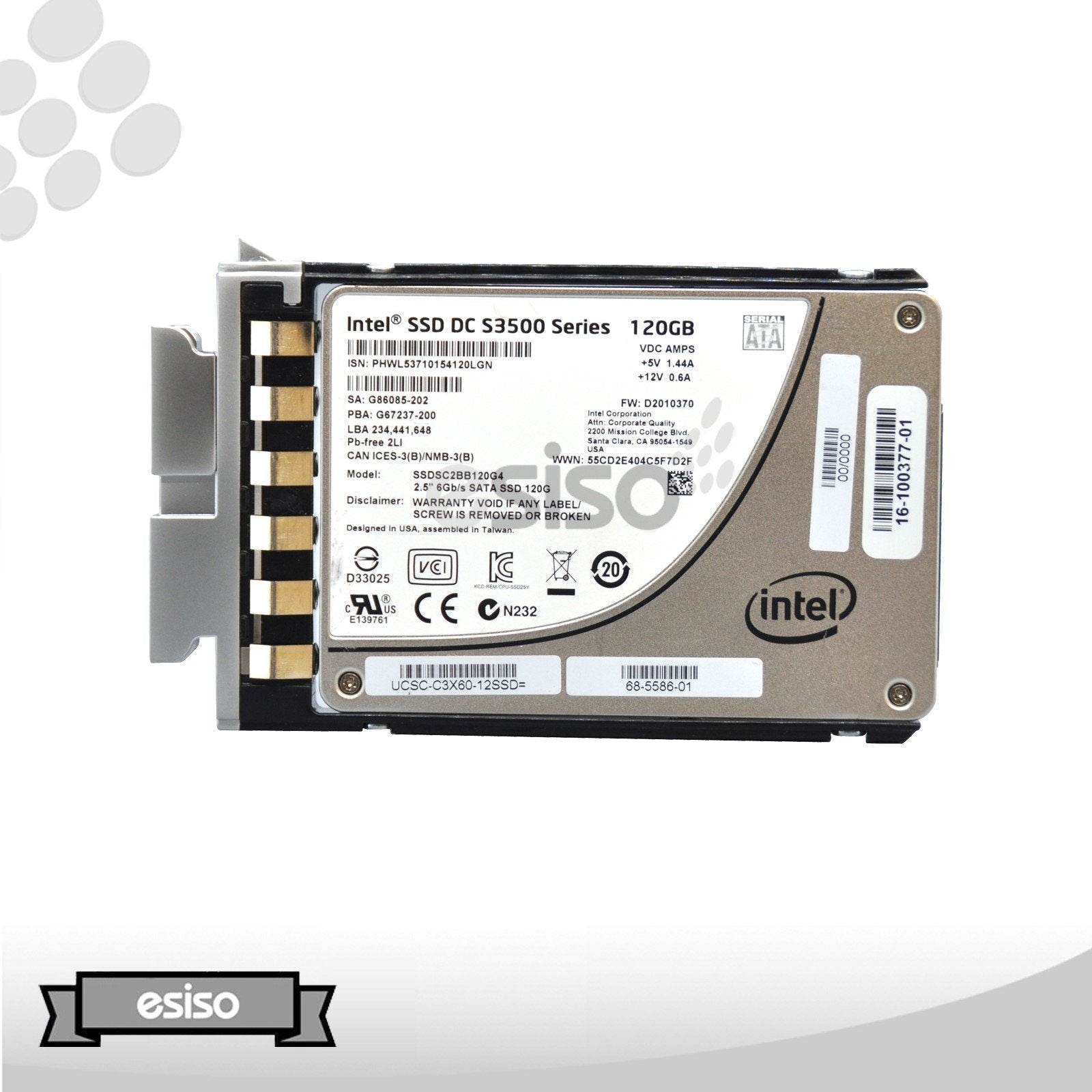 UCS-C3X60-12SSD SSDSC2BB120G4 CISCO 120GB 6G 2.5" SATA MLC SOLID STATE DRIVE