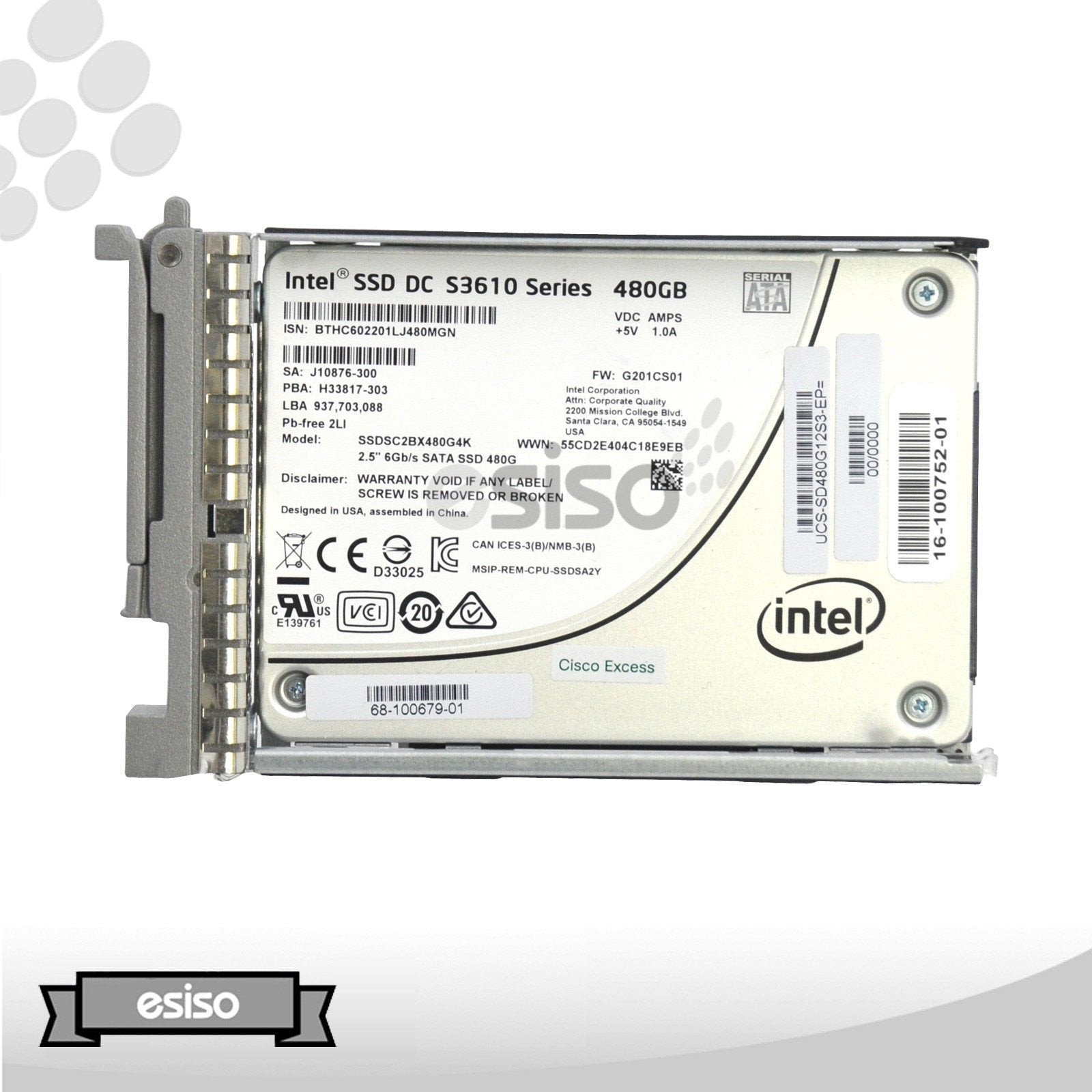 UCS-SD480G12S3-EP SSDSC2BX480G4K DC S3610 CISCO 480GB 6G SFF 2.5" SATA MLC SSD