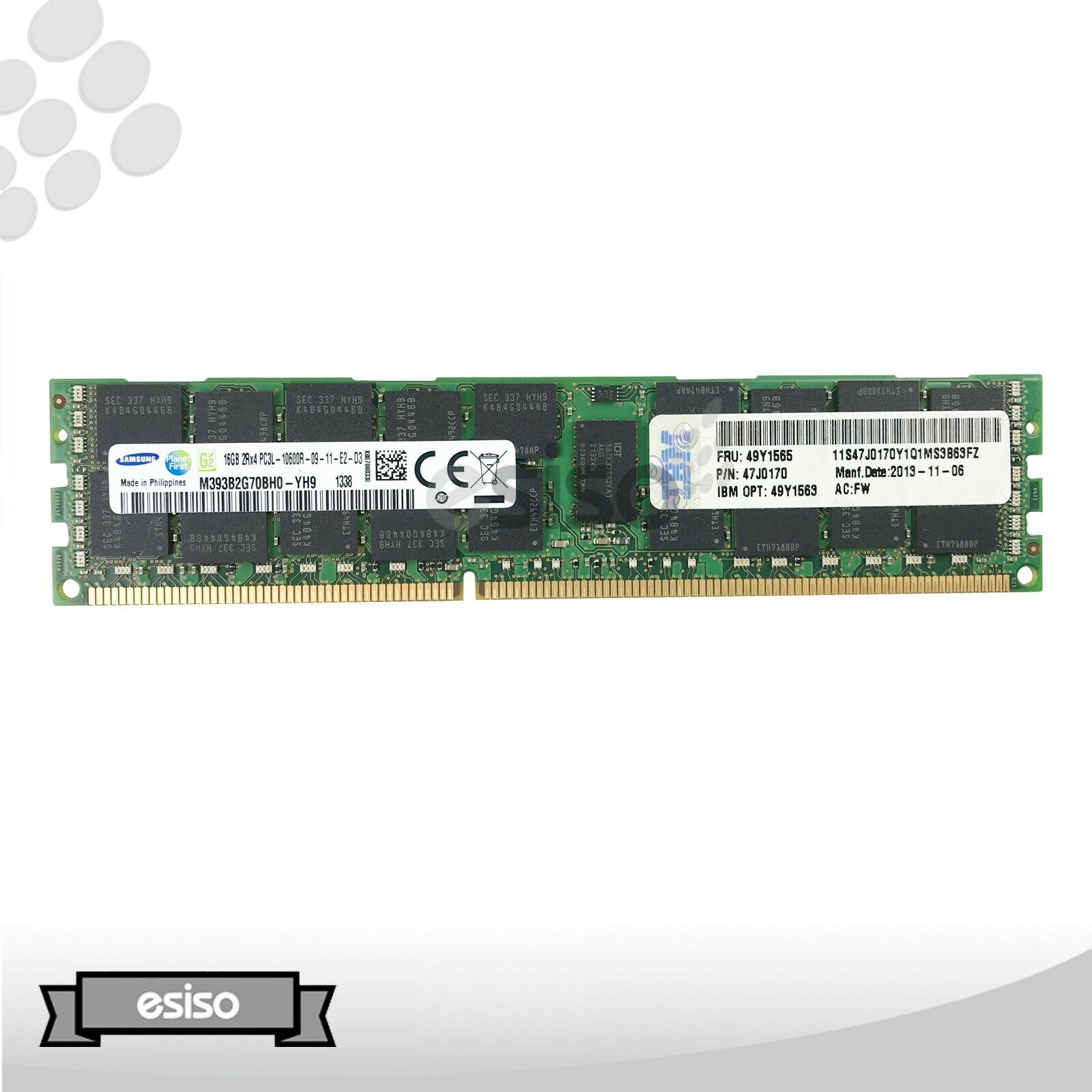49Y1563 IBM 16GB 2RX4 PC3L-10600R MEMORY MODULE (1X16GB)