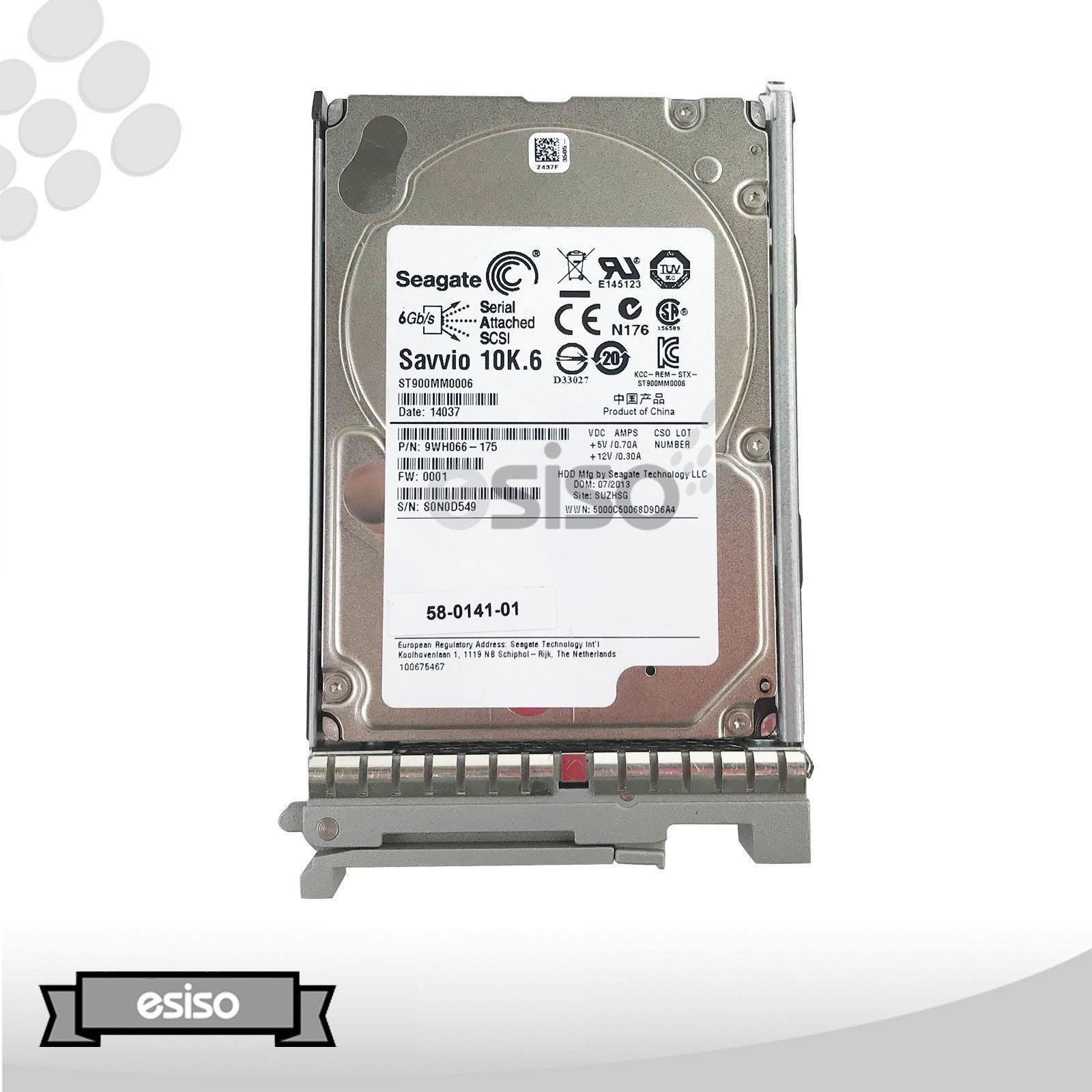 UCS-HDD900GI2F106 58-0141-01 ST9900805SS CISCO 900GB 10K 6G 2.5" SAS HARD DRIVE