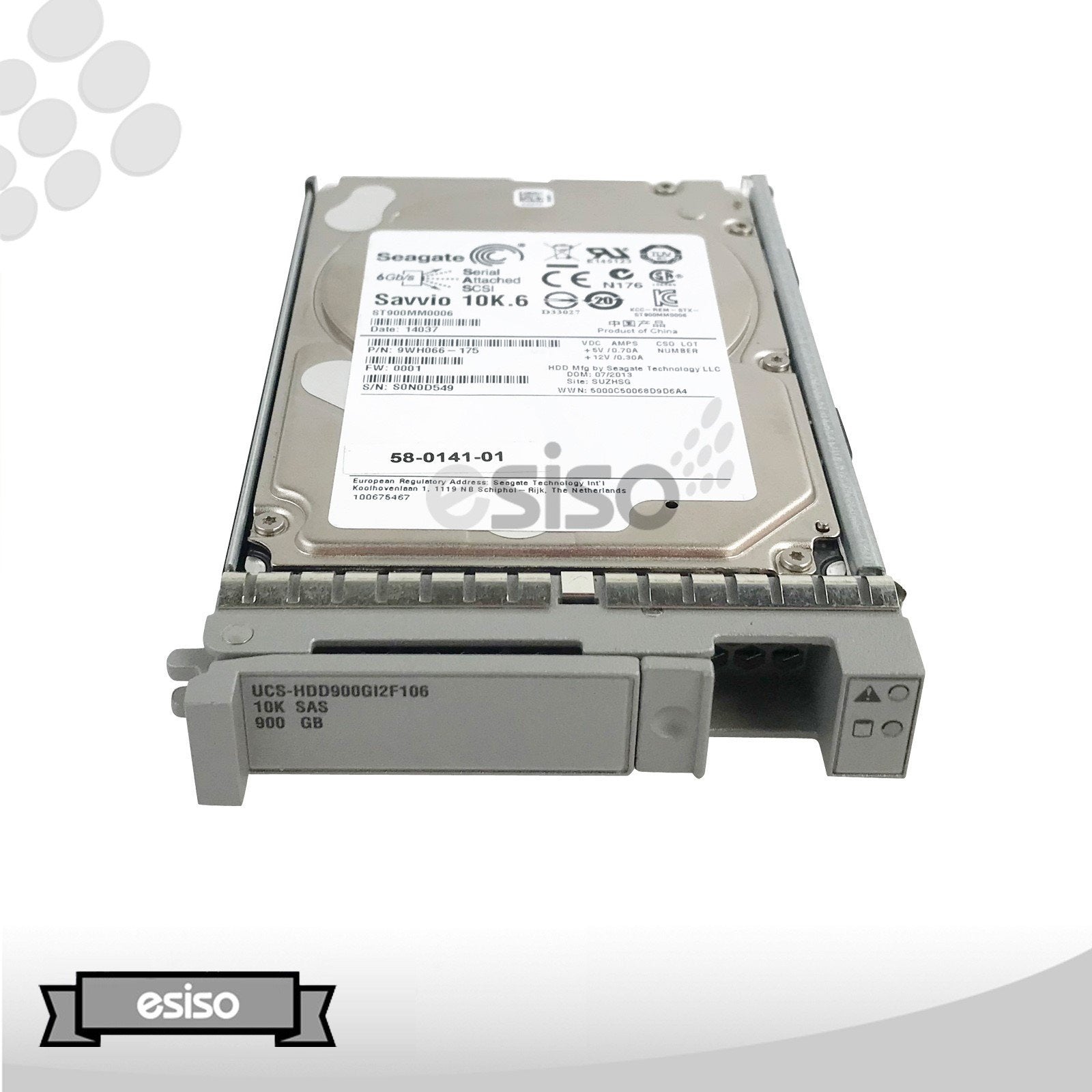 UCS-HDD900GI2F106 58-0141-01 ST900MM0006 CISCO 900GB 10K 6G 2.5" SAS HARD DRIVE