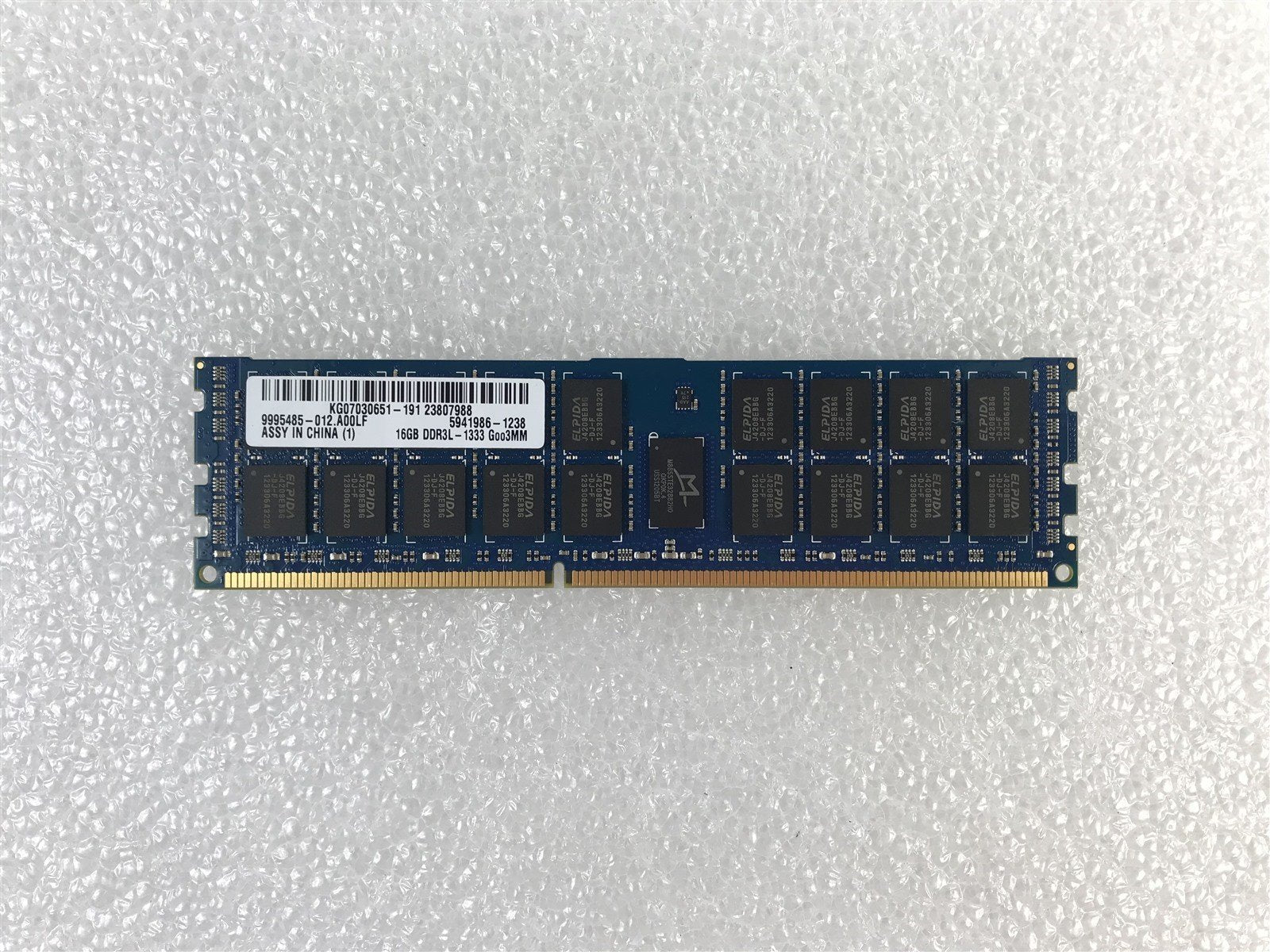 KG07030651-191 KINGSTON PC3L-10600R DDR3 SDRAM-1333MHZ SERVER ECC REG (1X16GB)