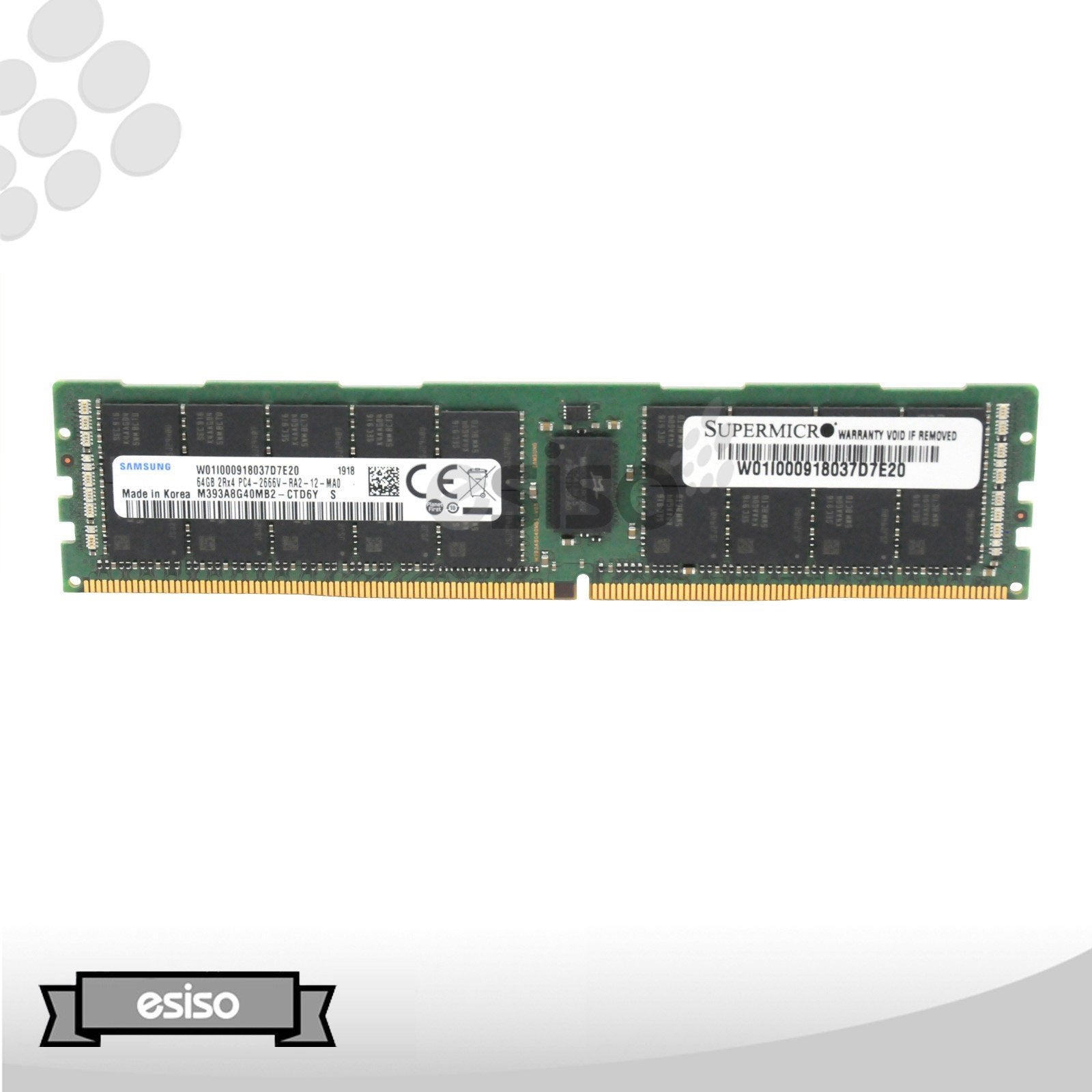 M393A8G40MB2-CTD SAMSUNG 64GB 2RX4 PC4-2666V-R DDR4 MEMORY MOUDLE (1x64GB)